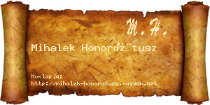 Mihalek Honorátusz névjegykártya